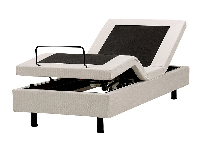 Verstelbaar bed zonder hoofdbord Stof DUKE II 80 x 200 cm Lichtbeige