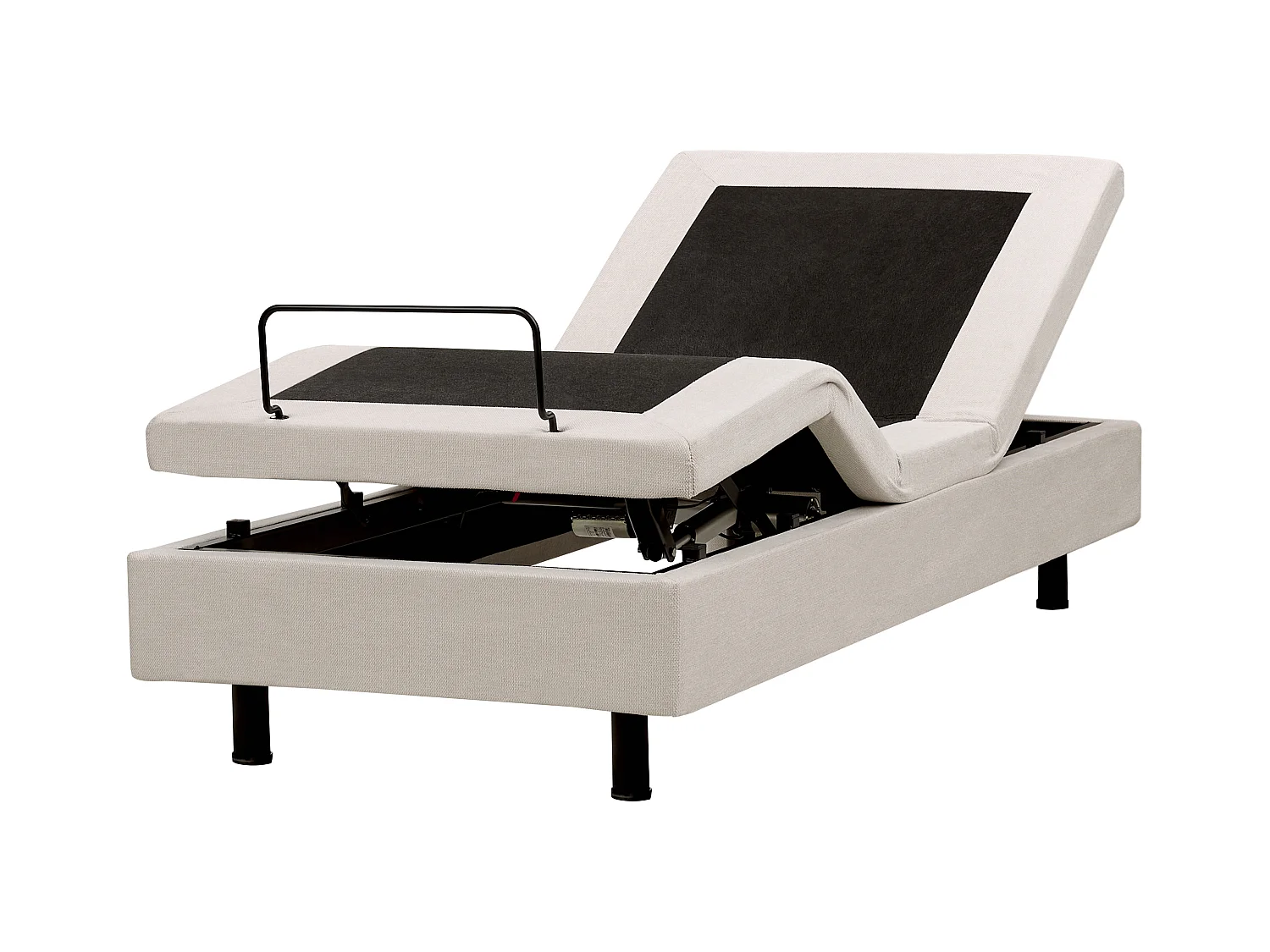 Lit réglable sans tête de lit Tissu DUKE II 80 x 200 cm Beige clair