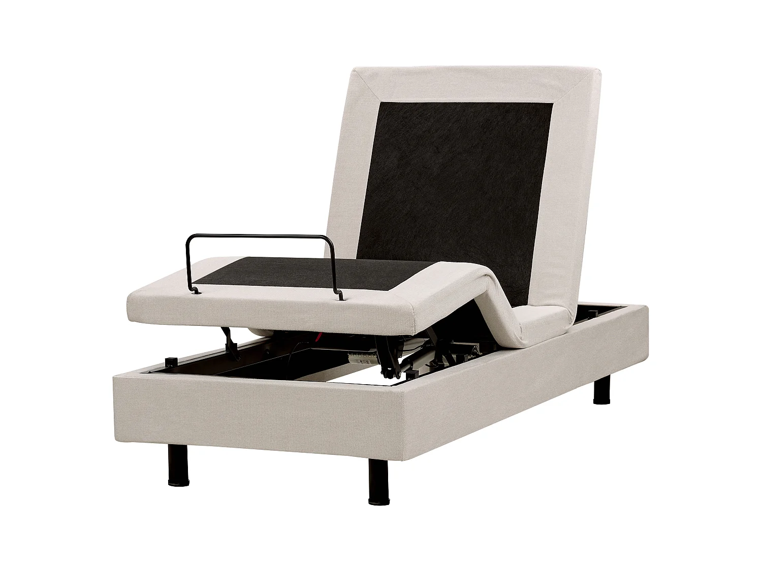 Lit réglable sans tête de lit Tissu DUKE II 80 x 200 cm Beige clair