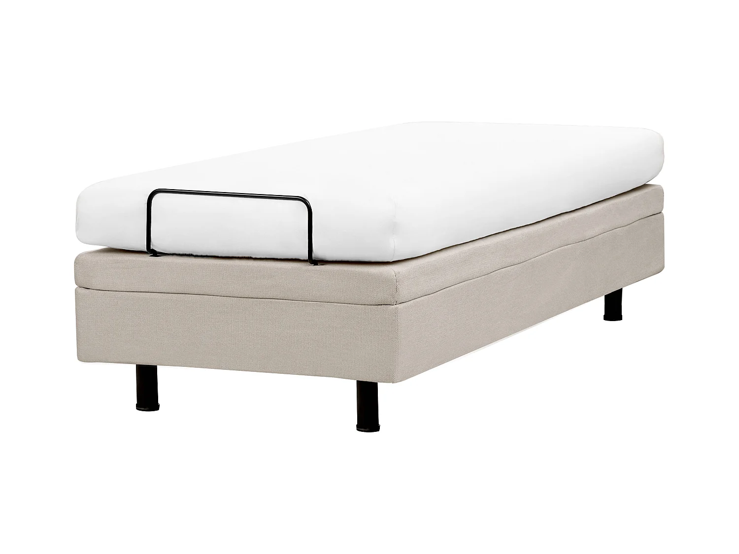 Lit réglable sans tête de lit Tissu DUKE II 80 x 200 cm Beige clair