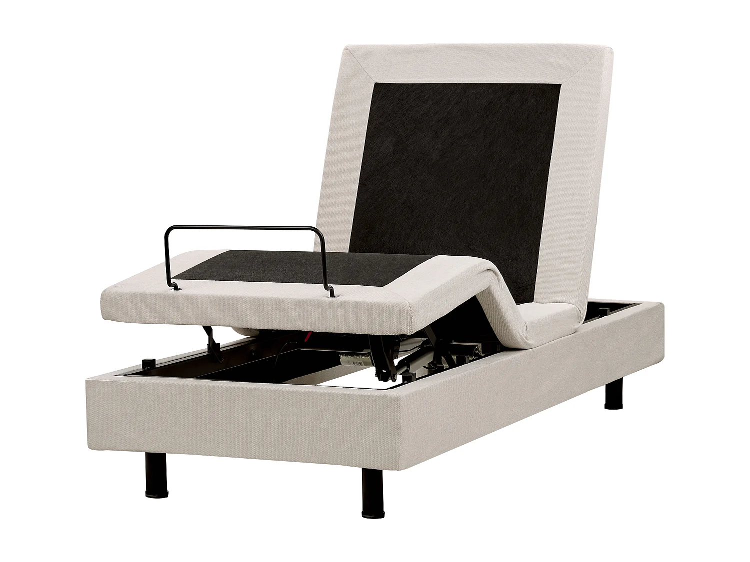 Verstellbares Bett ohne Kopfteil Stoff DUKE II 80 x 200 cm Hellbeige