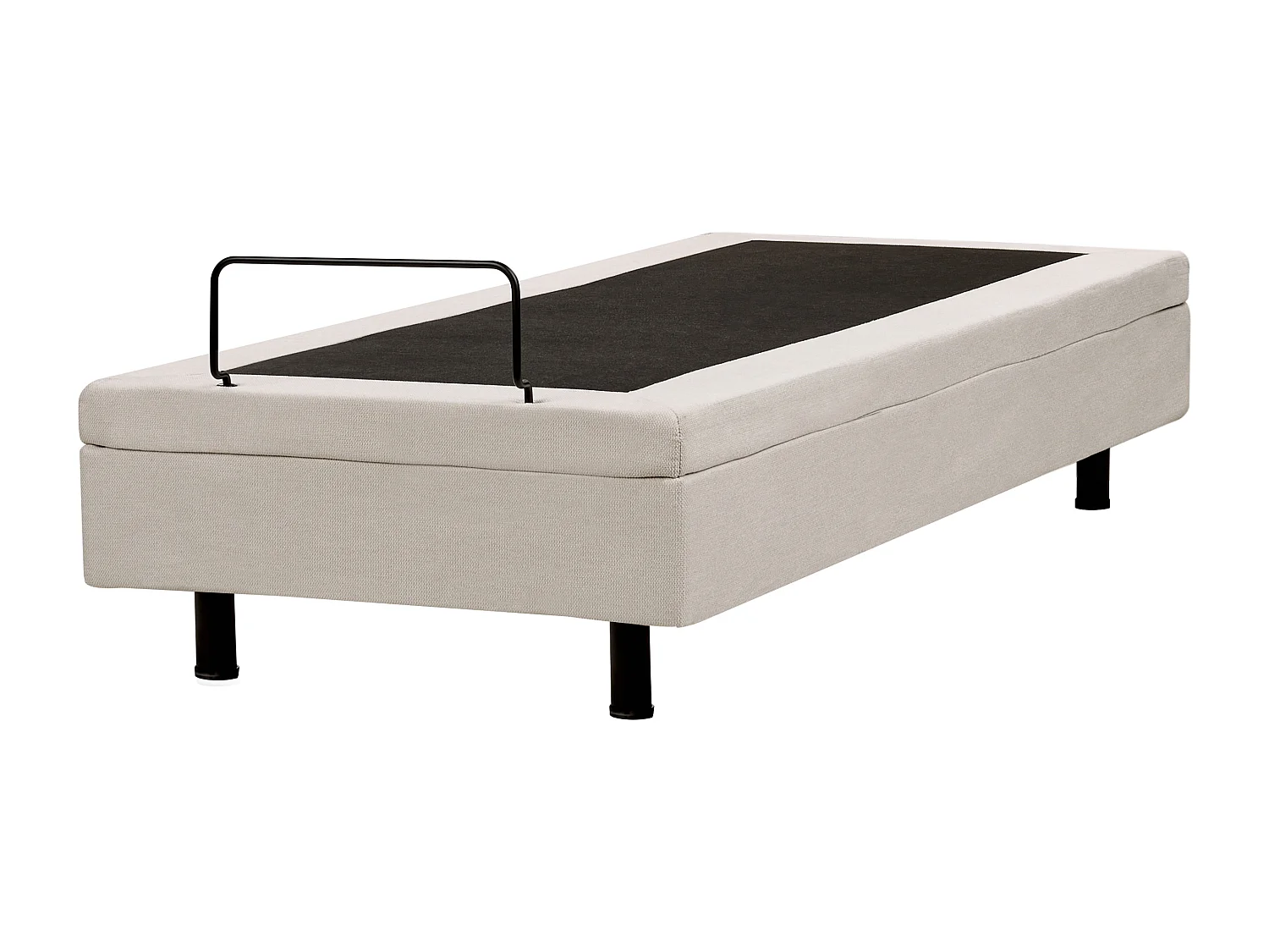 Lit réglable sans tête de lit Tissu CASTELLAN 80 x 200 cm Beige clair