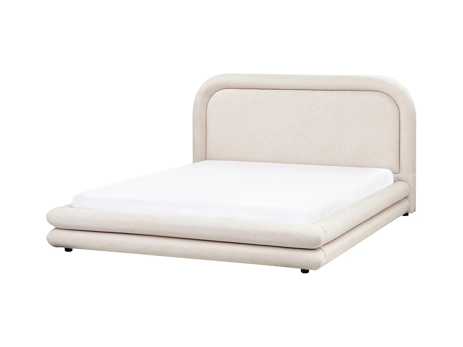 Bett mit Lattenrost Kunstleinen LAVARDENS 160 x 200 cm Hellbeige