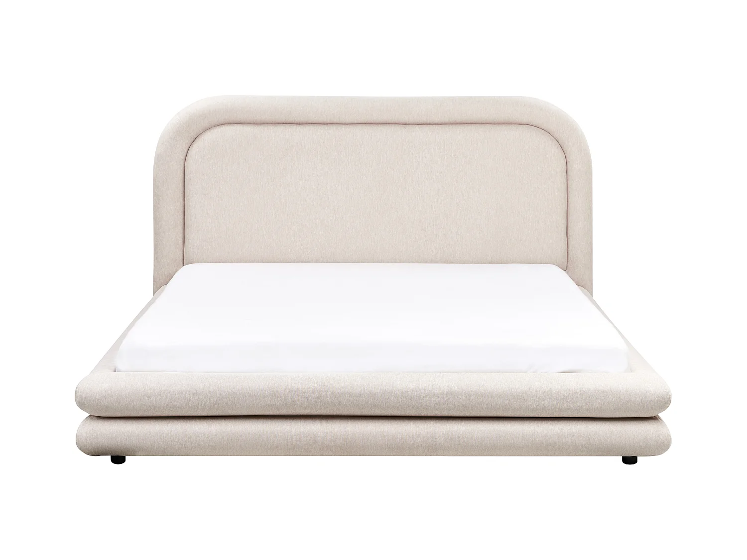 Bett mit Lattenrost Kunstleinen LAVARDENS 160 x 200 cm Hellbeige