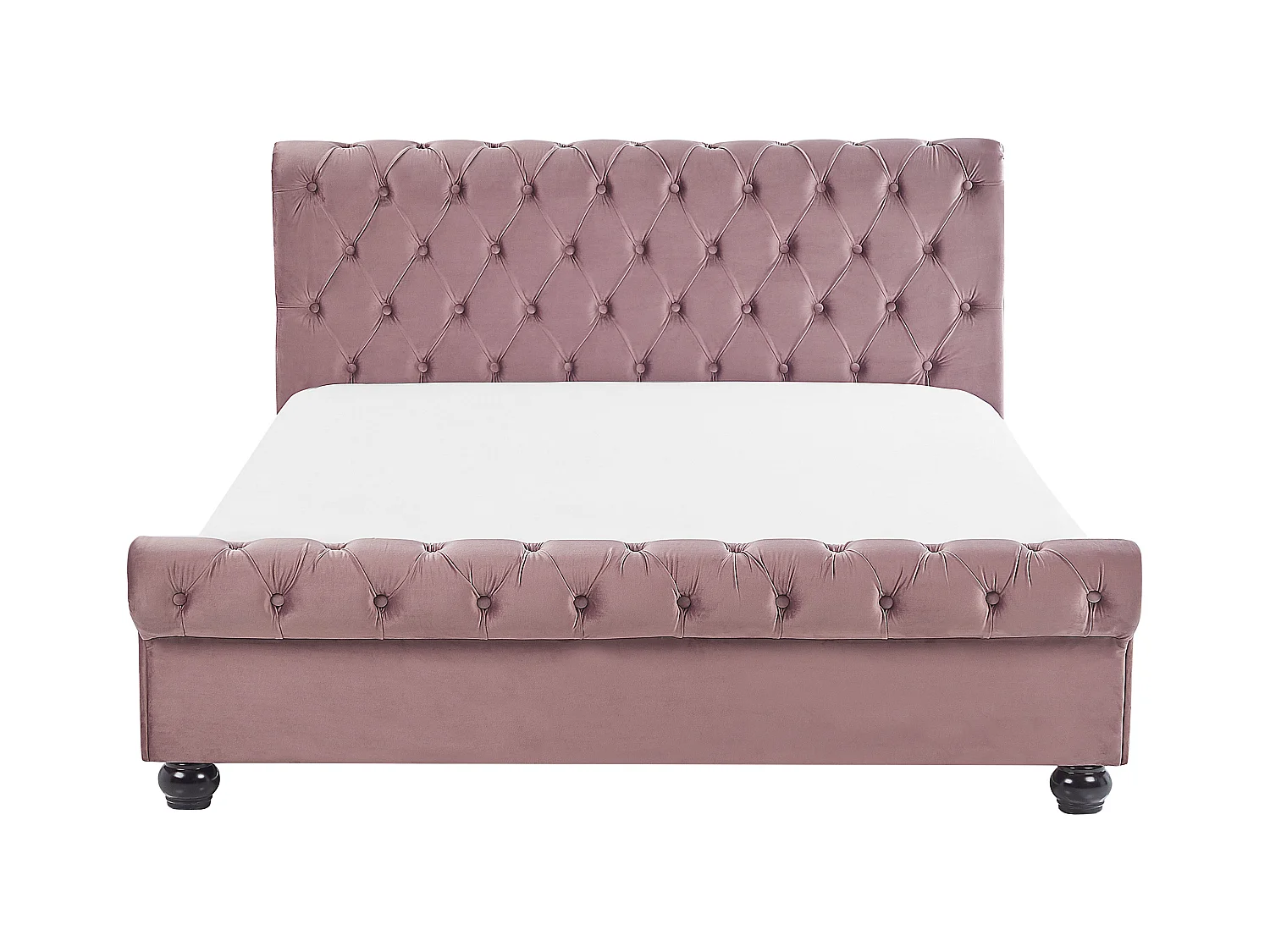 Lit à eau Velours AVALLON 160 x 200 cm Rose