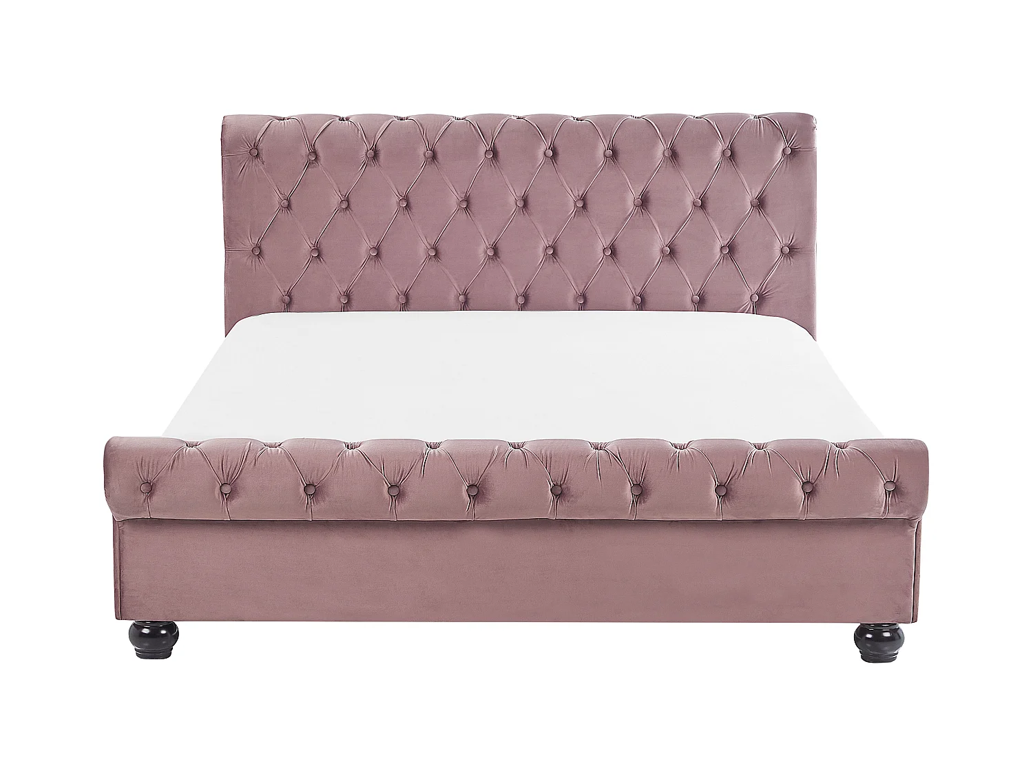 Lit à eau Velours AVALLON 160 x 200 cm Rose