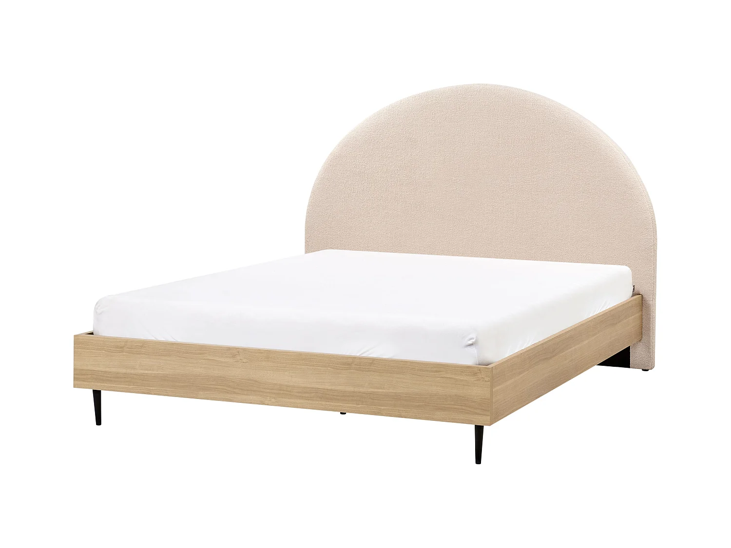 Bett mit Lattenrost Bouclé MILLAY 160 x 200 cm Beige