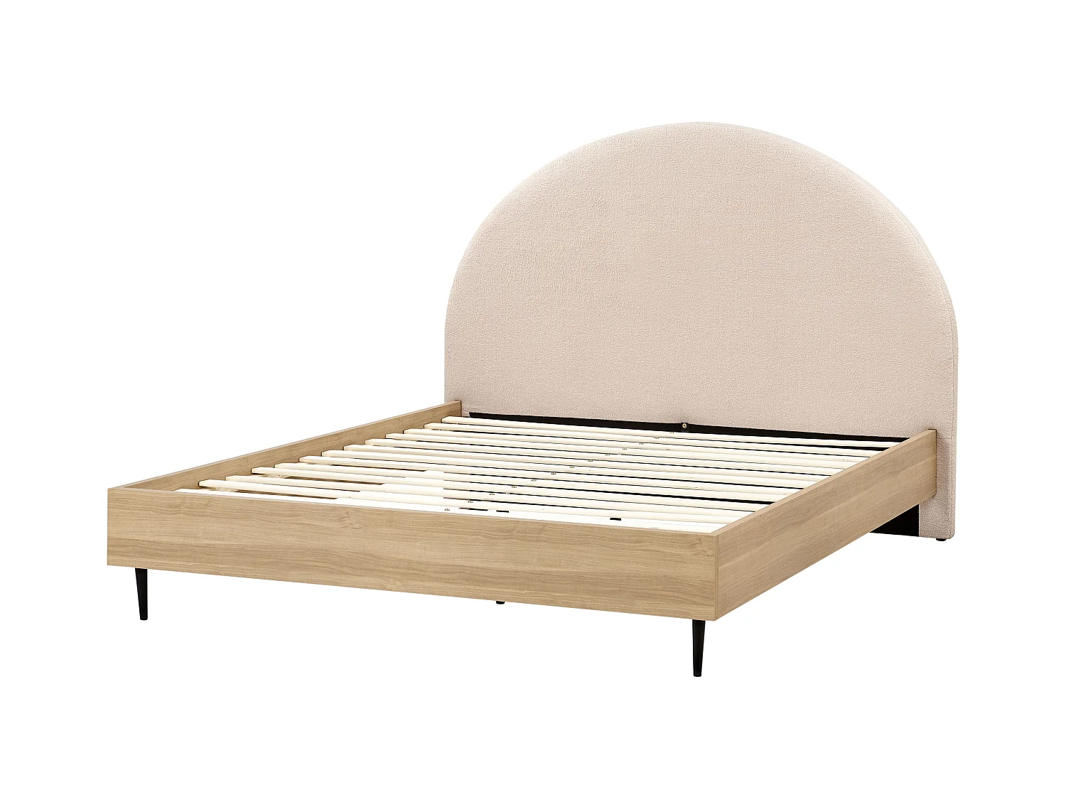 Bett mit Lattenrost Bouclé MILLAY 160 x 200 cm Beige