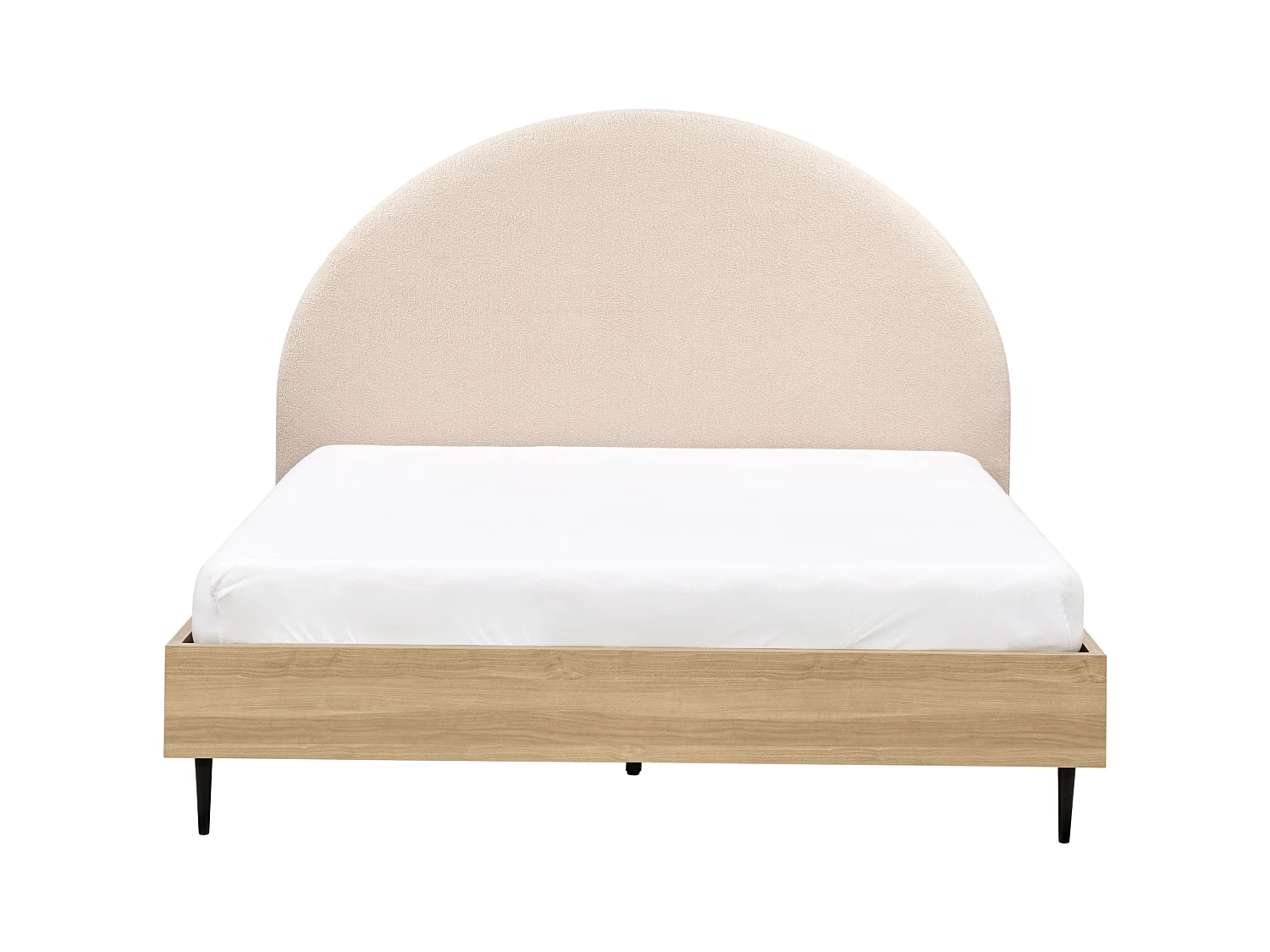 Bett mit Lattenrost Bouclé MILLAY 160 x 200 cm Beige