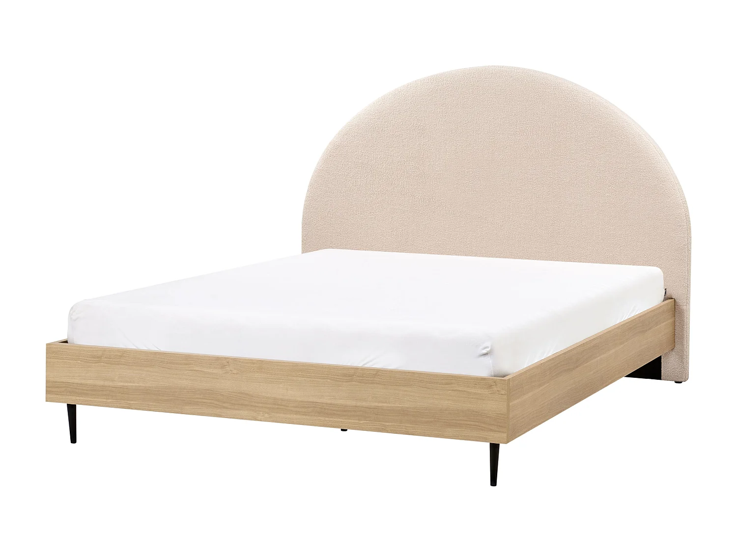 Lit avec sommier Bouclé MILLAY 160 x 200 cm Beige