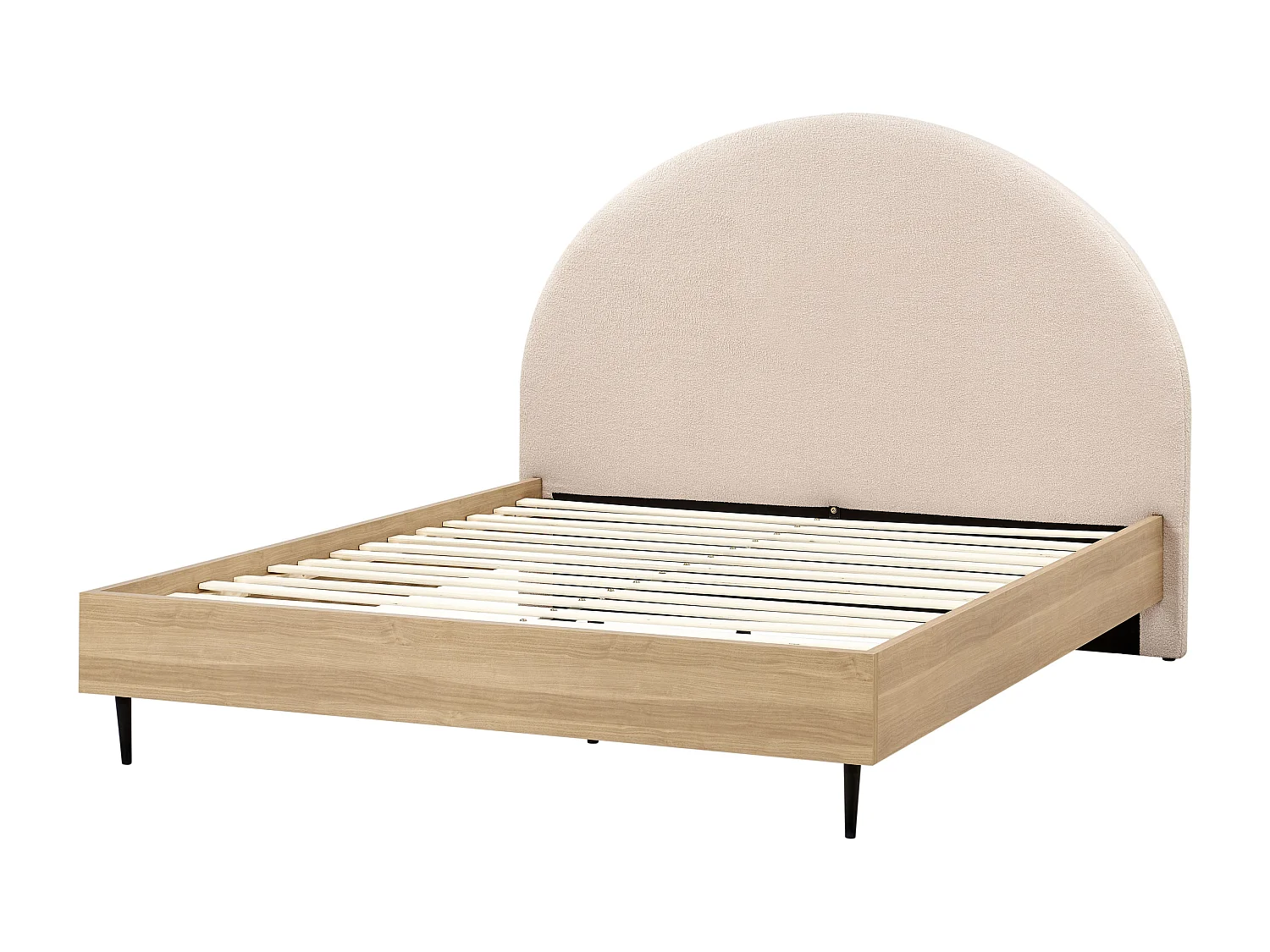 Lit avec sommier Bouclé MILLAY 160 x 200 cm Beige