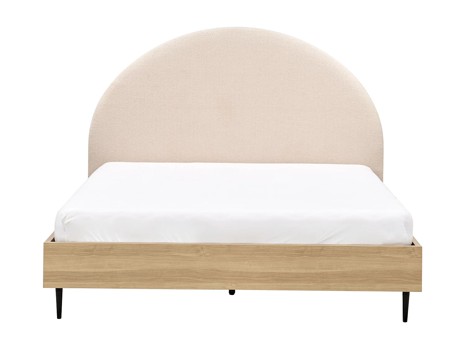 Lit avec sommier Bouclé MILLAY 160 x 200 cm Beige