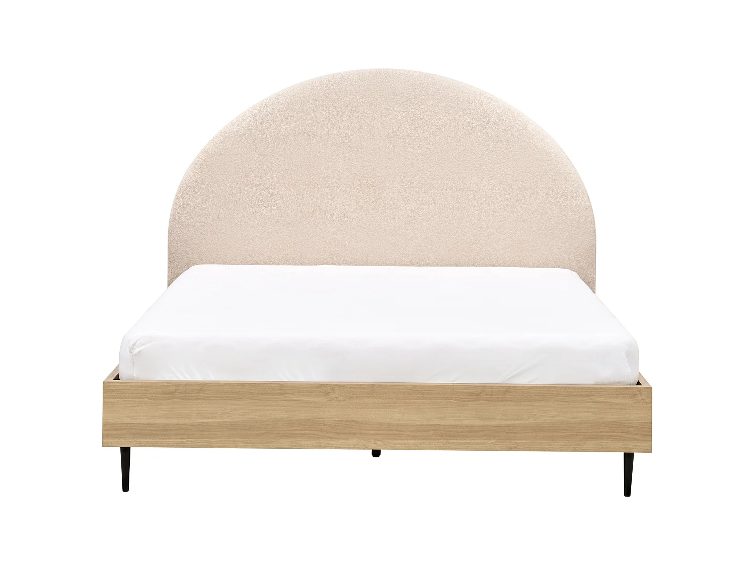 Bed Boucle MILLAY 160 x 200 cm (EU King Size) Beige