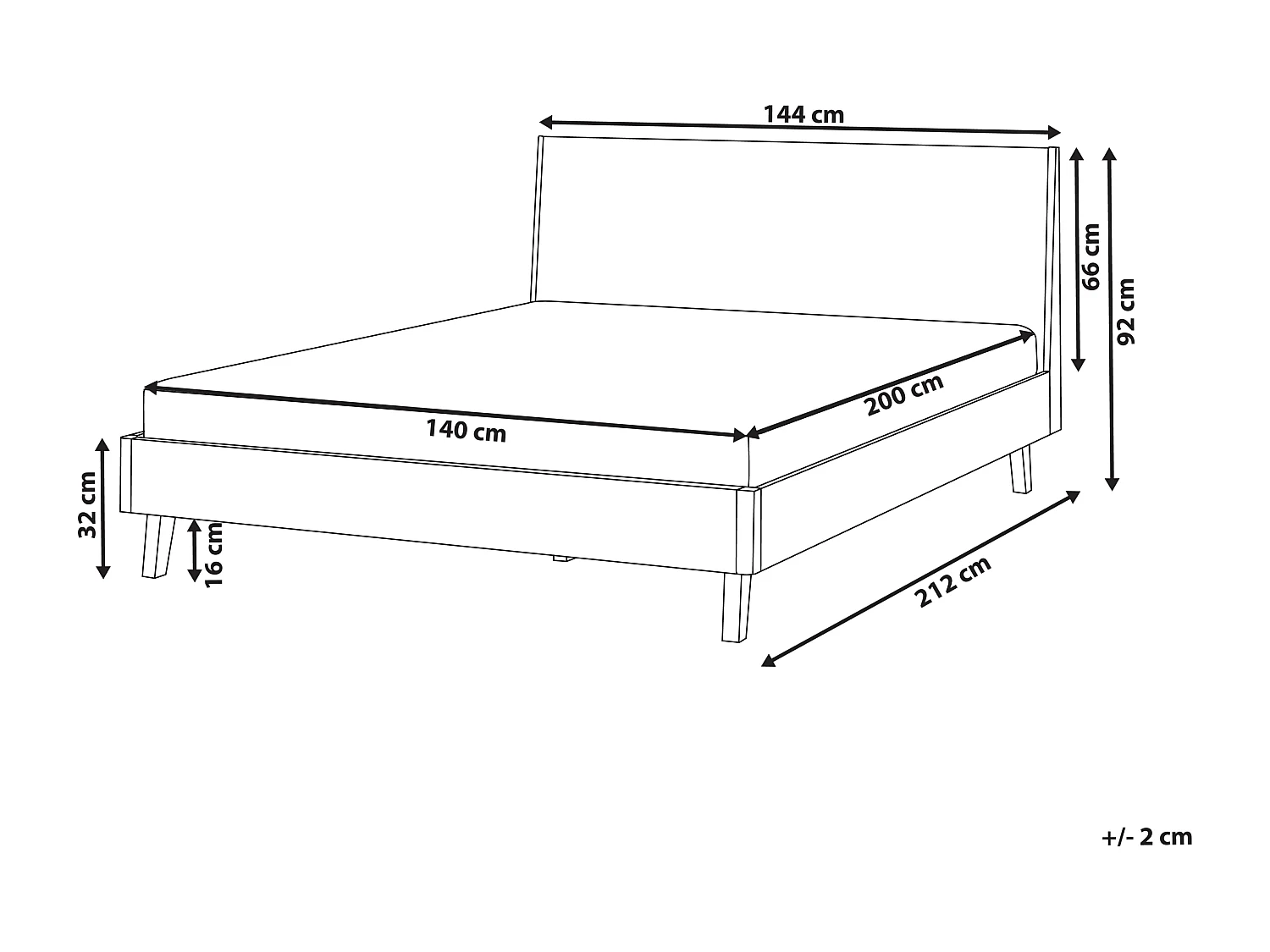 Bett mit Lattenrost WIZERNES 140 x 200 cm Helle Eiche