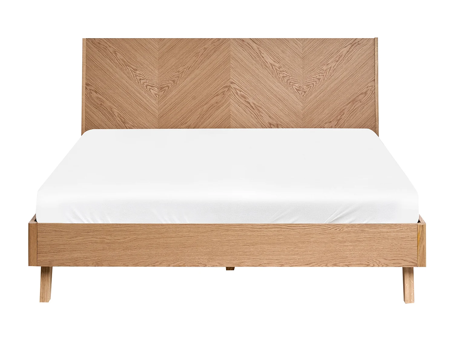 Bett mit Lattenrost WIZERNES 140 x 200 cm Helle Eiche