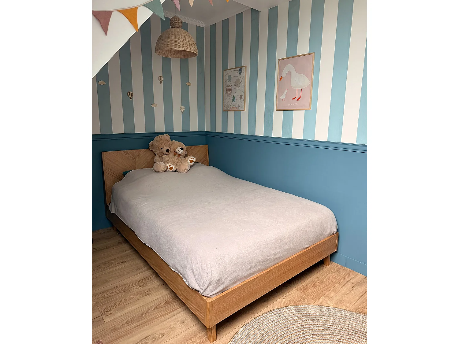 Bed WIZERNES 140 x 200 cm (EU Double) Light Oak