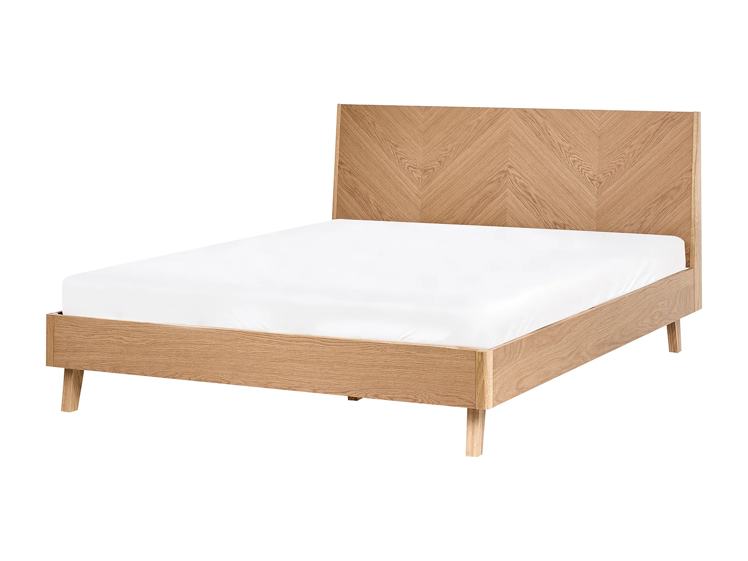 Bett mit Lattenrost WIZERNES 140 x 200 cm Helle Eiche