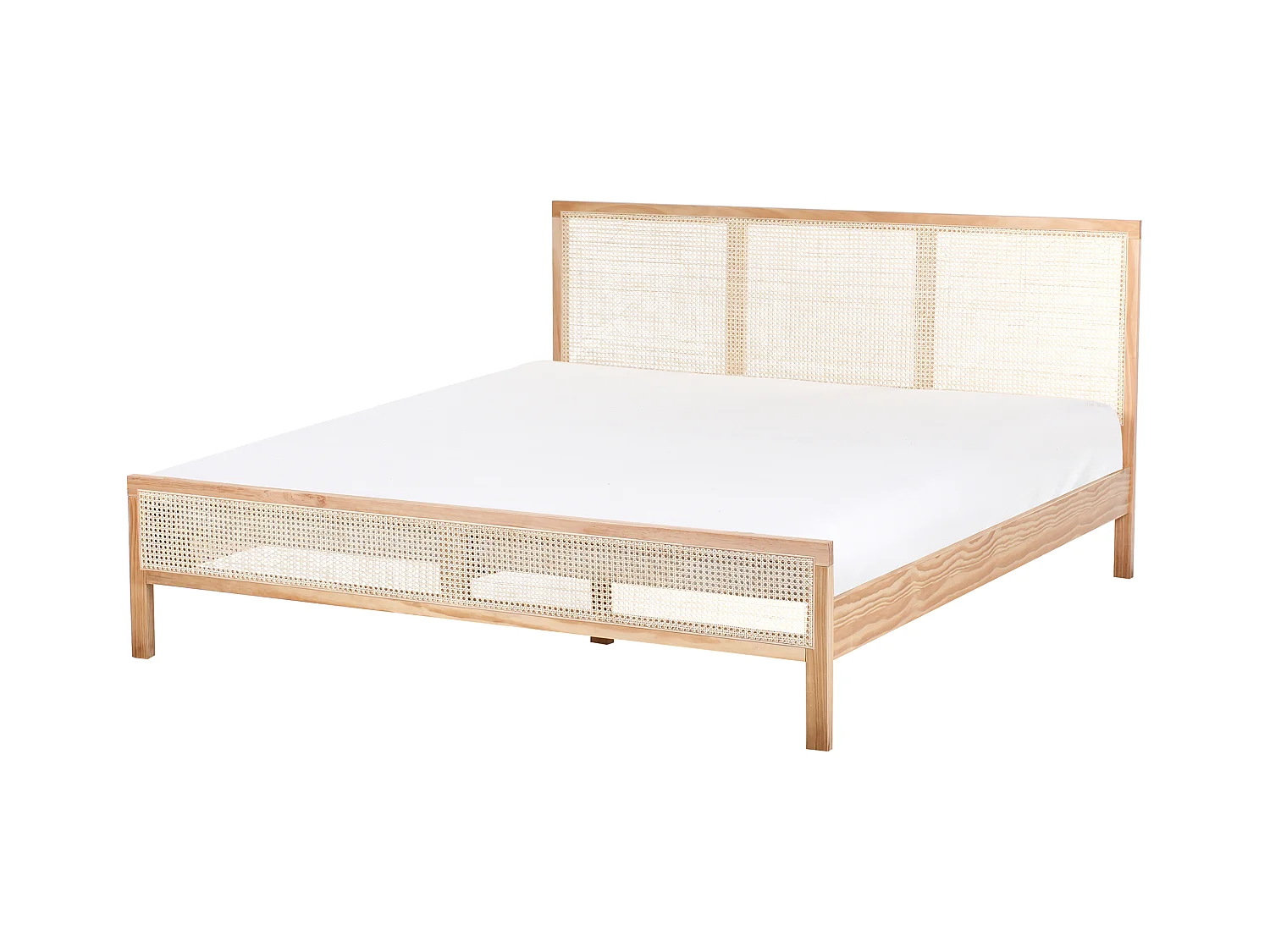 Bett mit Lattenrost Kiefernholz SALERNAS 180 x 200 cm Hellbraun