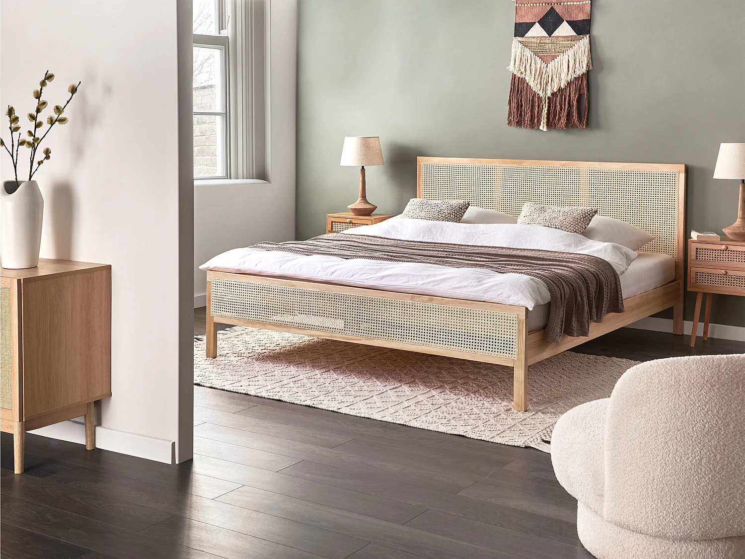 Letto Legno di pino SALERNAS 180 x 200 cm Marrone chiaro