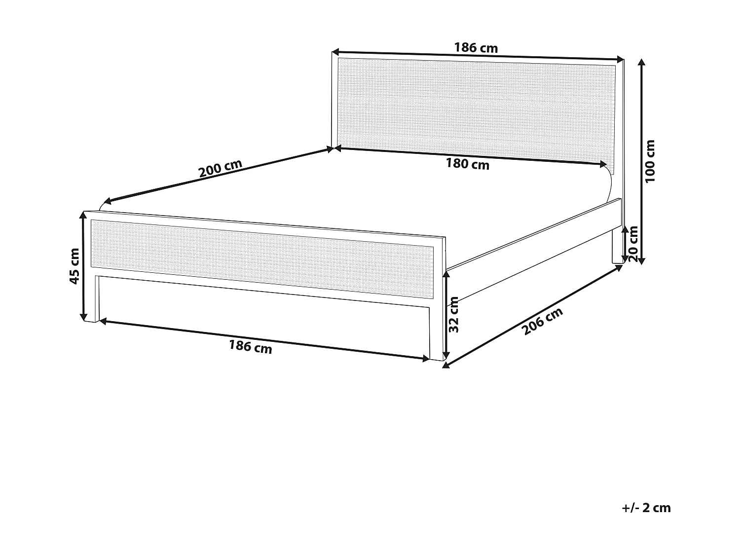 Letto Legno di pino SALERNAS 180 x 200 cm Marrone chiaro