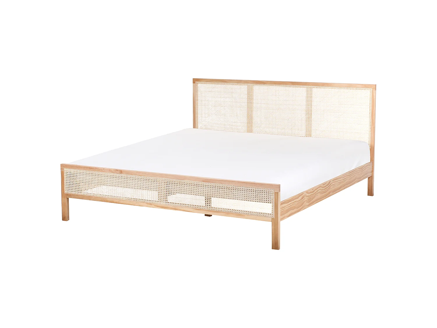 Bed Pine Wood SALERNAS 180 x 200 cm (EU Super King) Light Brown