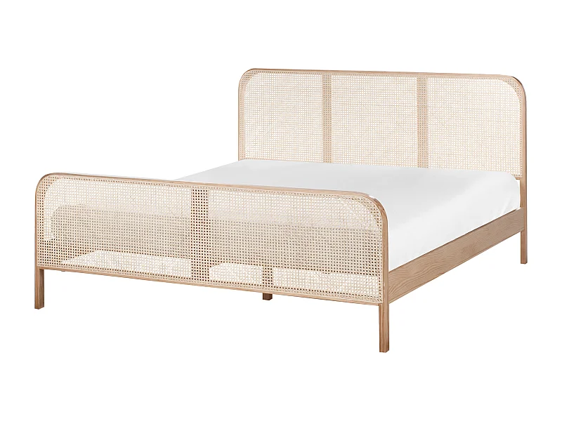 Bett mit Lattenrost Kiefernholz GONFARON 180 x 200 cm Hellbraun