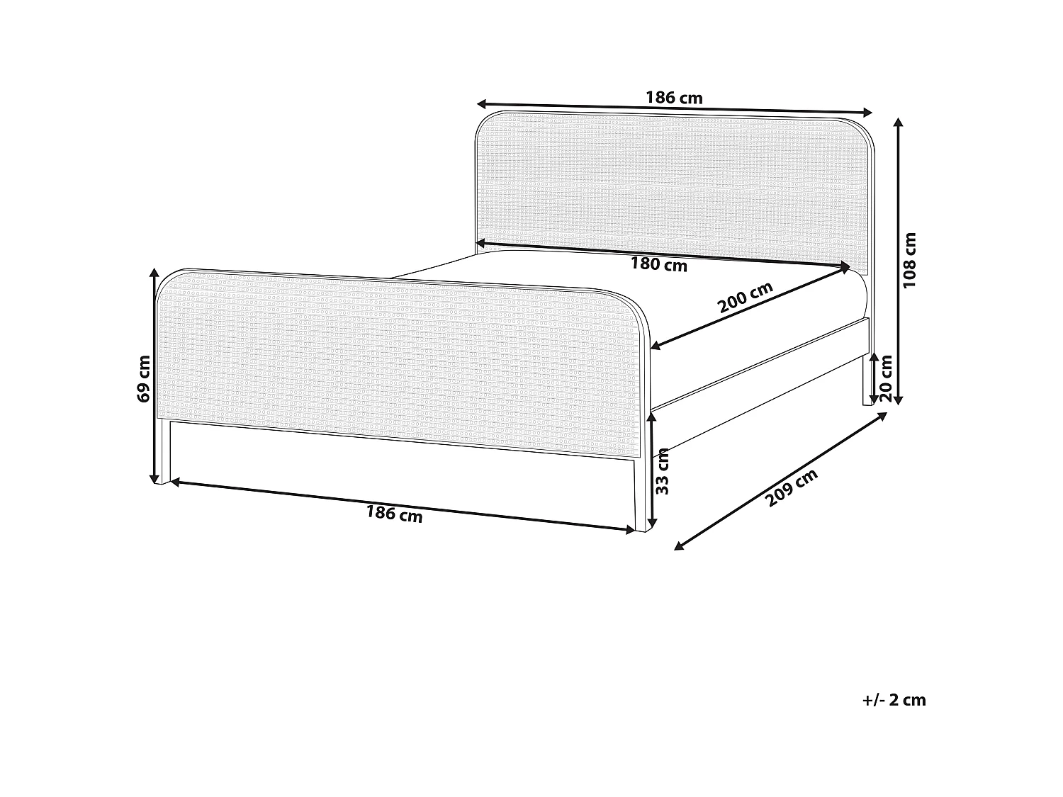 Bett mit Lattenrost Kiefernholz GONFARON 180 x 200 cm Hellbraun