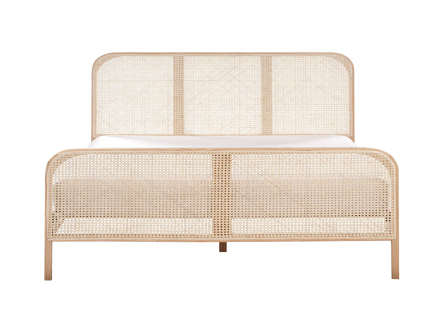 Bett mit Lattenrost Kiefernholz GONFARON 180 x 200 cm Hellbraun