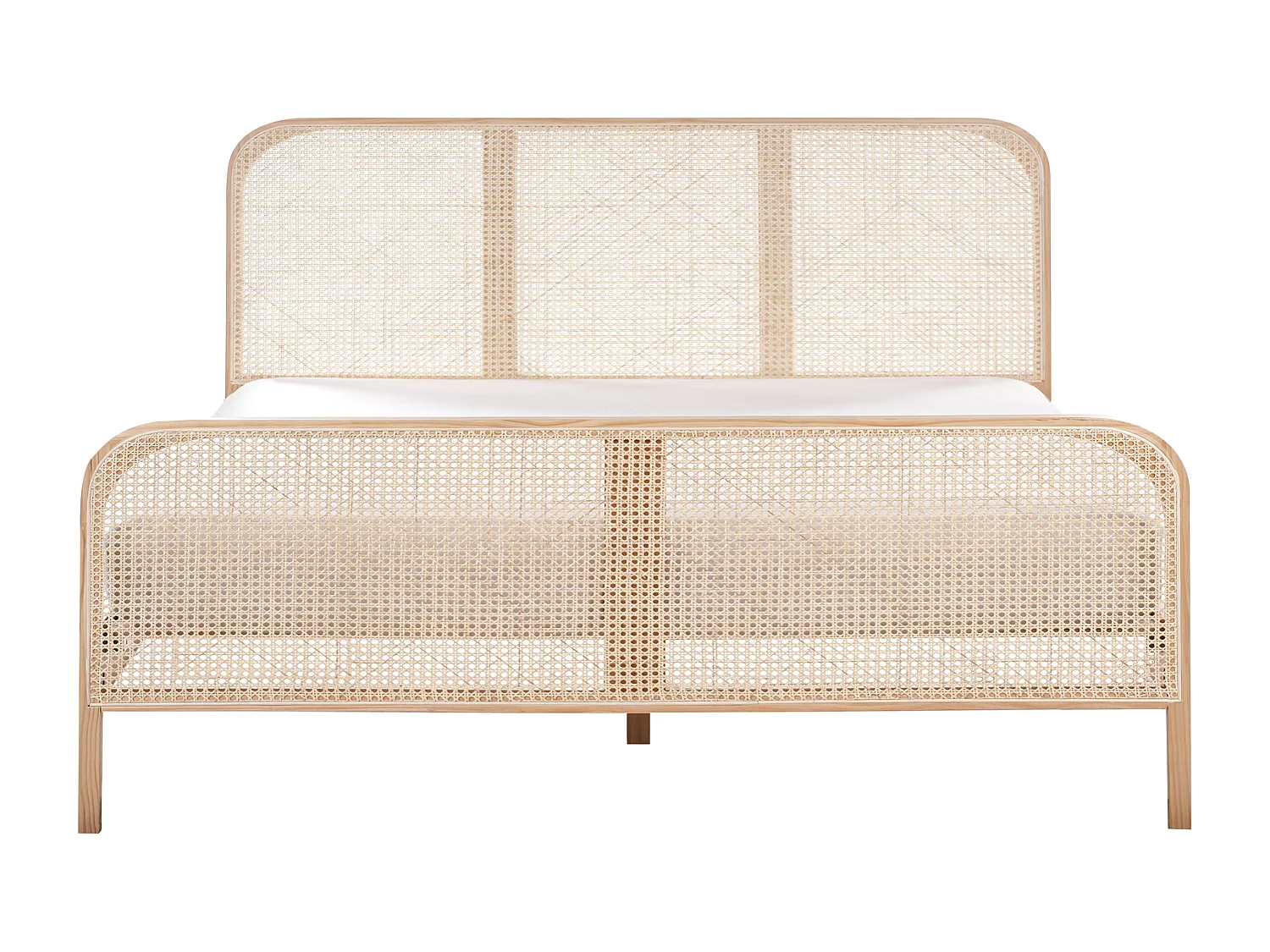 Lit avec sommier Bois de pin GONFARON 180 x 200 cm Marron clair