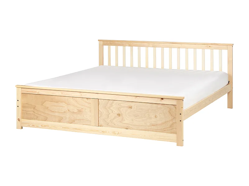 Bett mit Lattenrost Kiefernholz OLENDON 180 x 200 cm Hellbraun