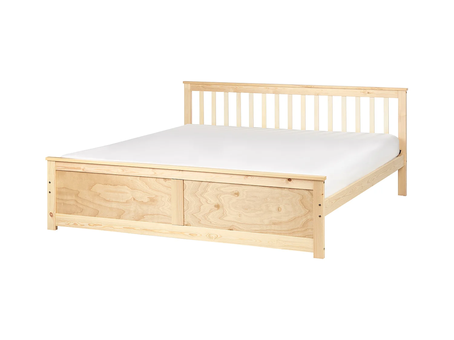 Lit avec sommier Bois de pin OLENDON 180 x 200 cm Marron clair