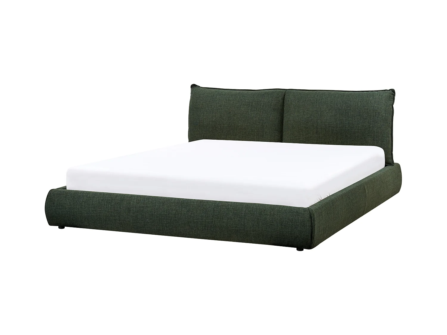 Lit avec sommier Tissu VINAY 180 x 200 cm Vert foncé