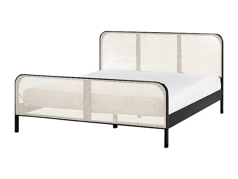 Bett mit Lattenrost Kiefernholz GONFARON 180 x 200 cm Schwarz