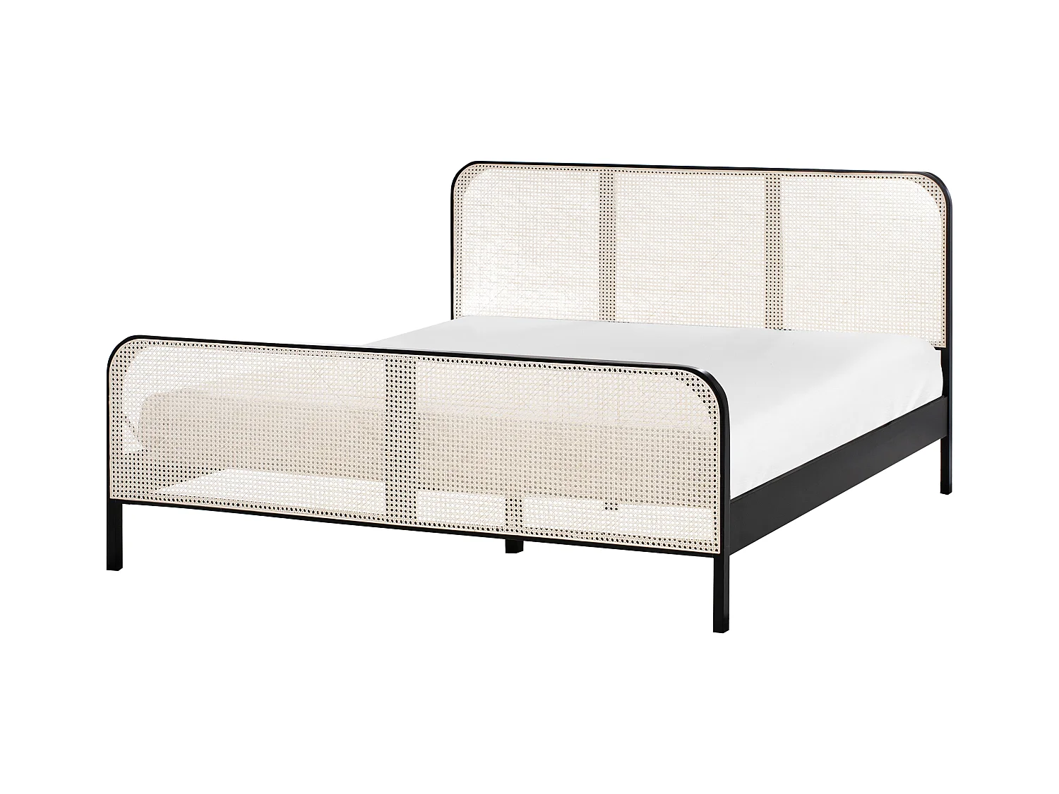 Lit avec sommier Bois de pin GONFARON 180 x 200 cm Noir