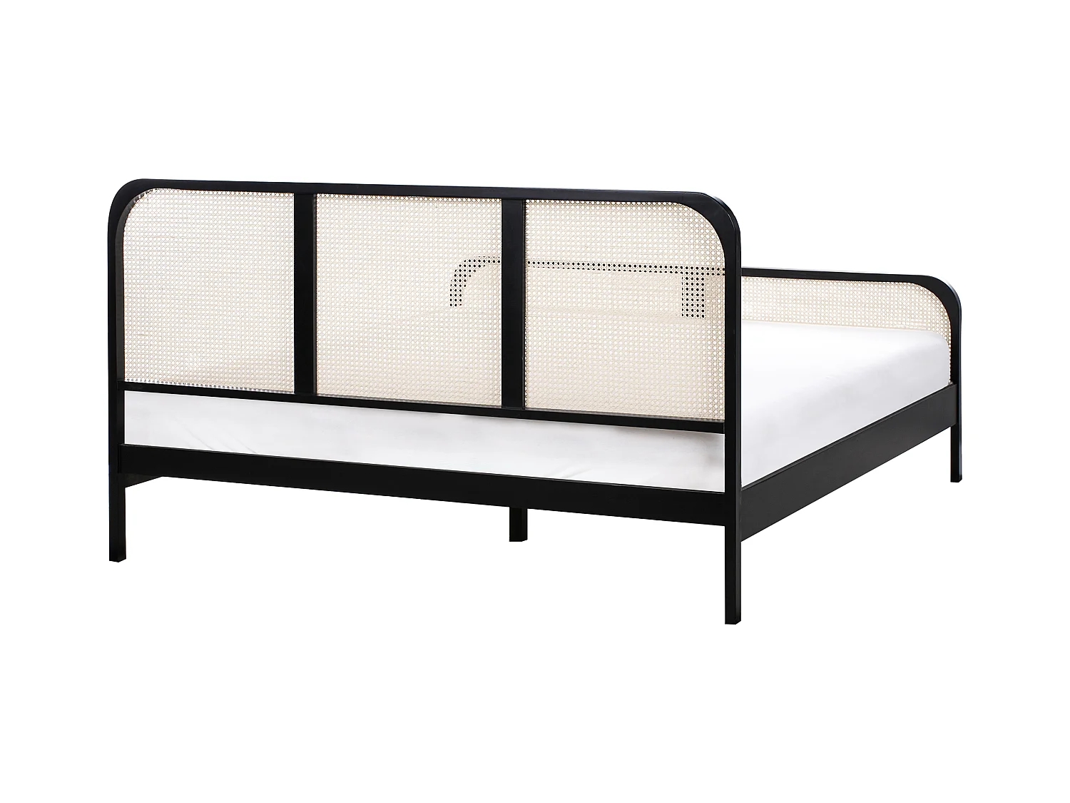 Lit avec sommier Bois de pin GONFARON 180 x 200 cm Noir