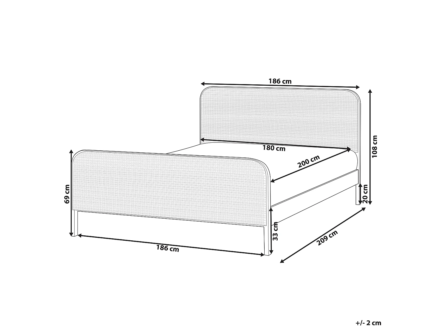 Letto Legno di pino GONFARON 180 x 200 cm Nero