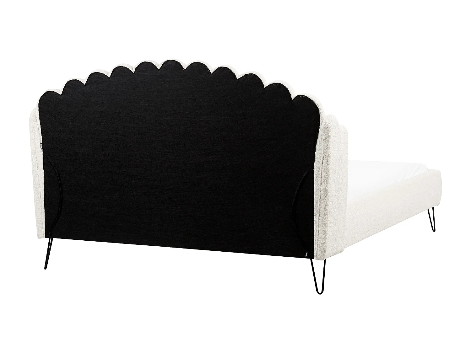 Lit avec sommier Bouclé AMBILLOU 180 x 200 cm Blanc cassé