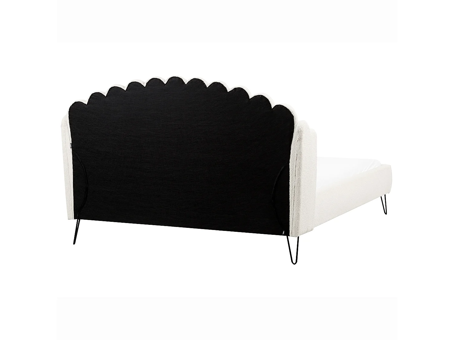 Lit avec sommier Bouclé AMBILLOU 180 x 200 cm Blanc cassé