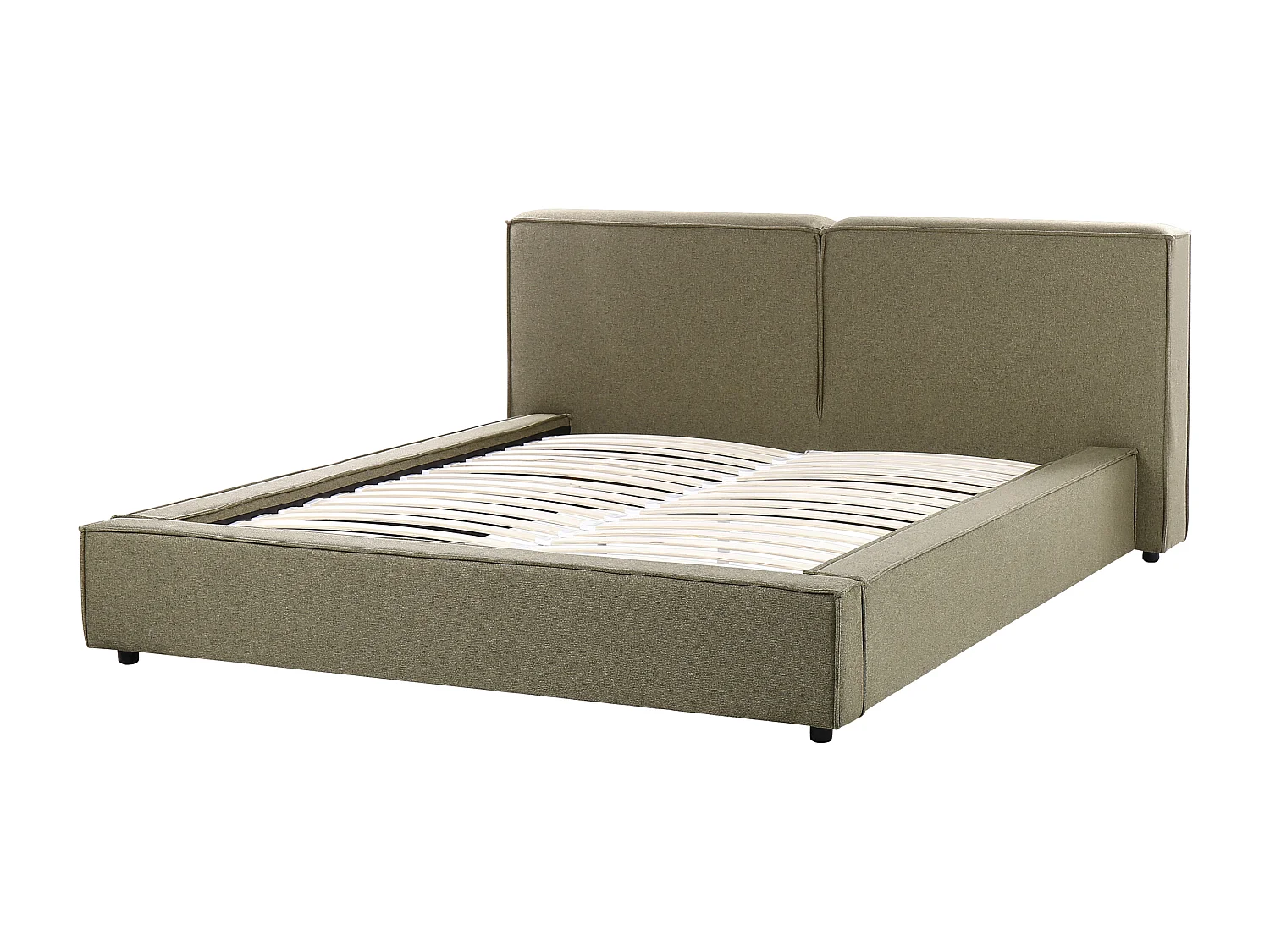 Lit avec sommier Tissu LINARDS 160 x 200 cm Vert