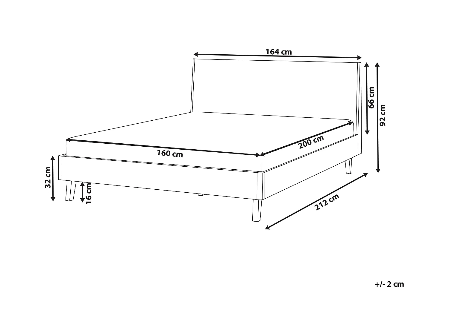 Bett mit Lattenrost WIZERNES 160 x 200 cm Helle Eiche