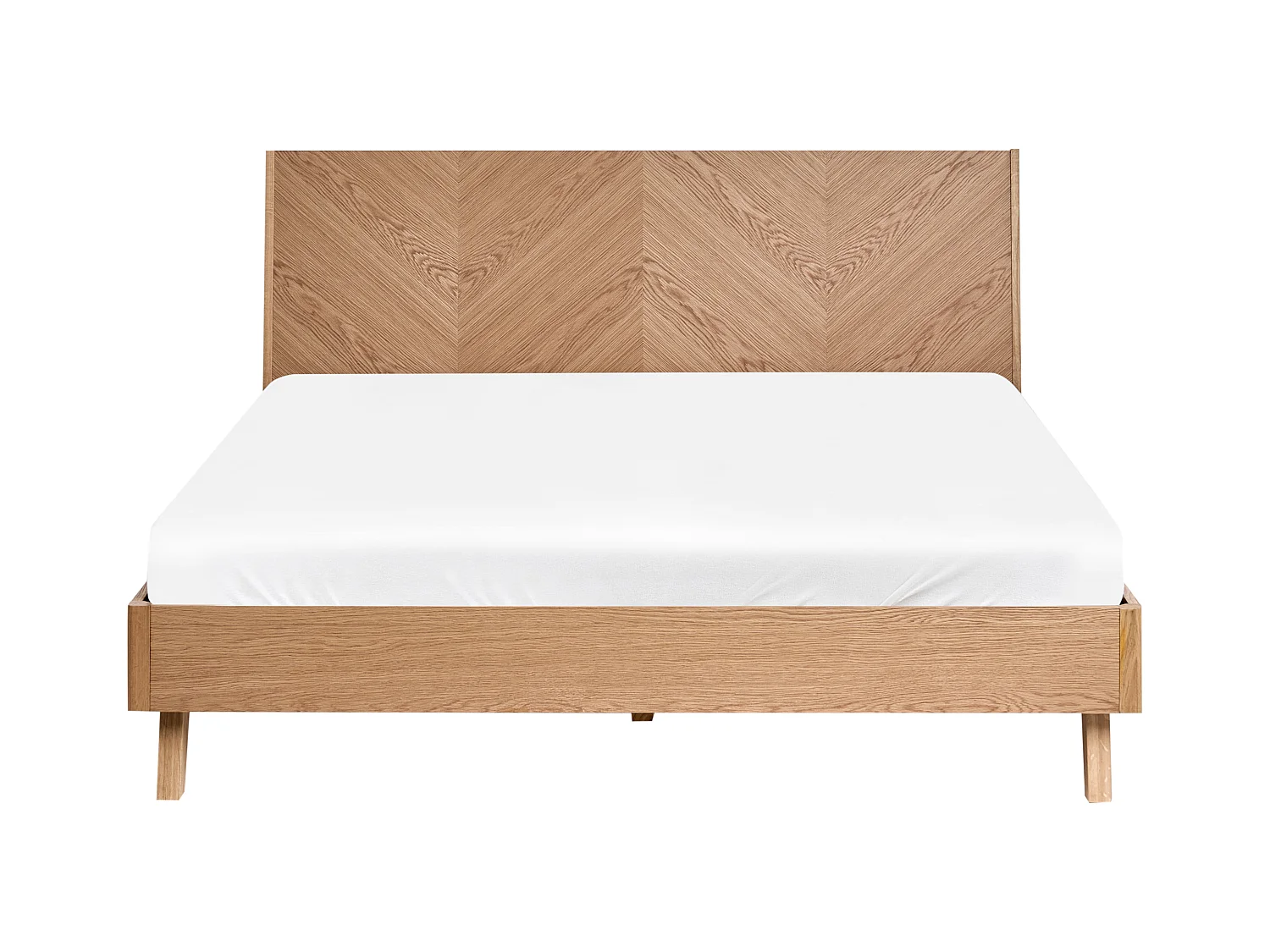 Bett mit Lattenrost WIZERNES 160 x 200 cm Helle Eiche