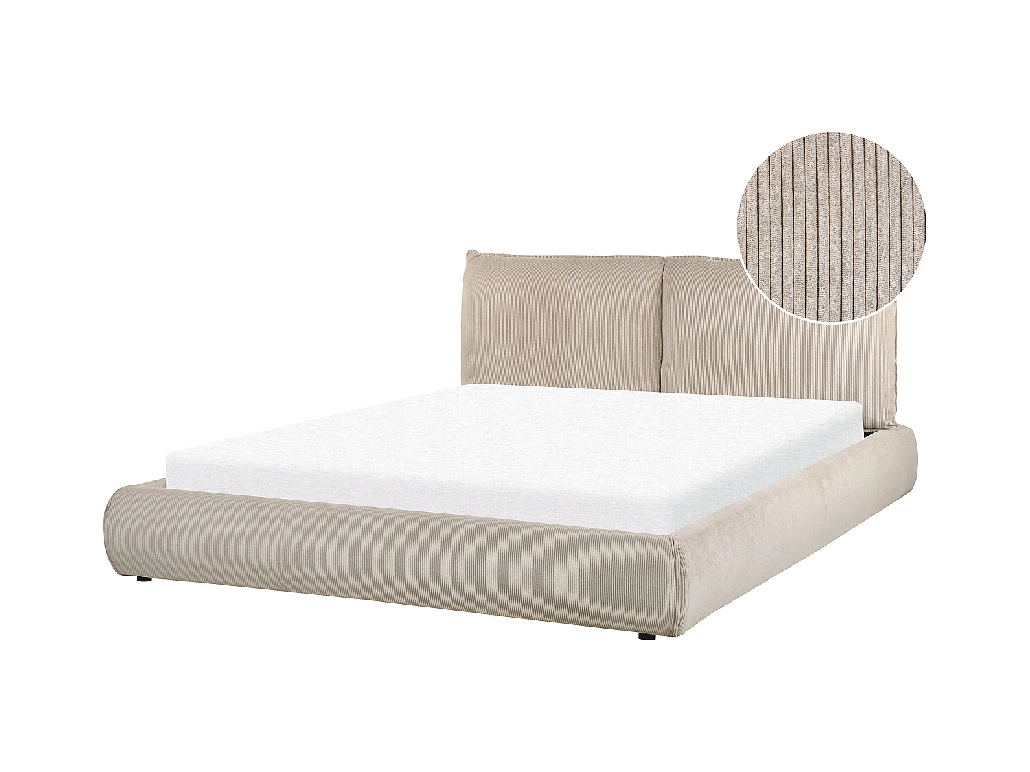 Waterbed Corduroy VINAY 160 x 200 cm Taupe