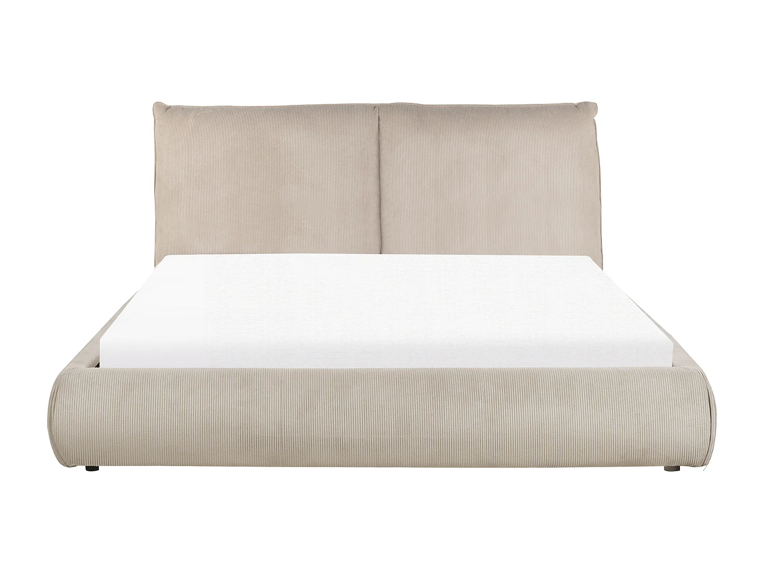 Lit à eau Velours côtelé VINAY 160 x 200 cm Taupe