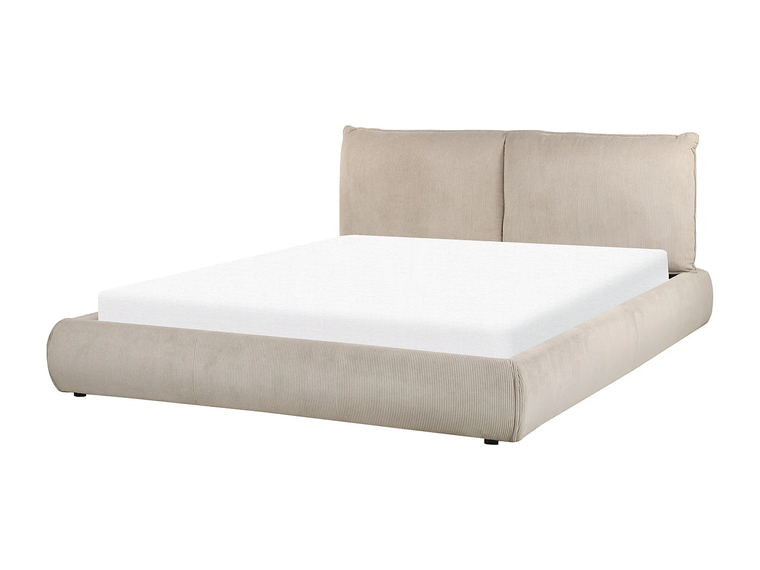 Letto ad acqua Velluto a coste VINAY 160 x 200 cm Tortora
