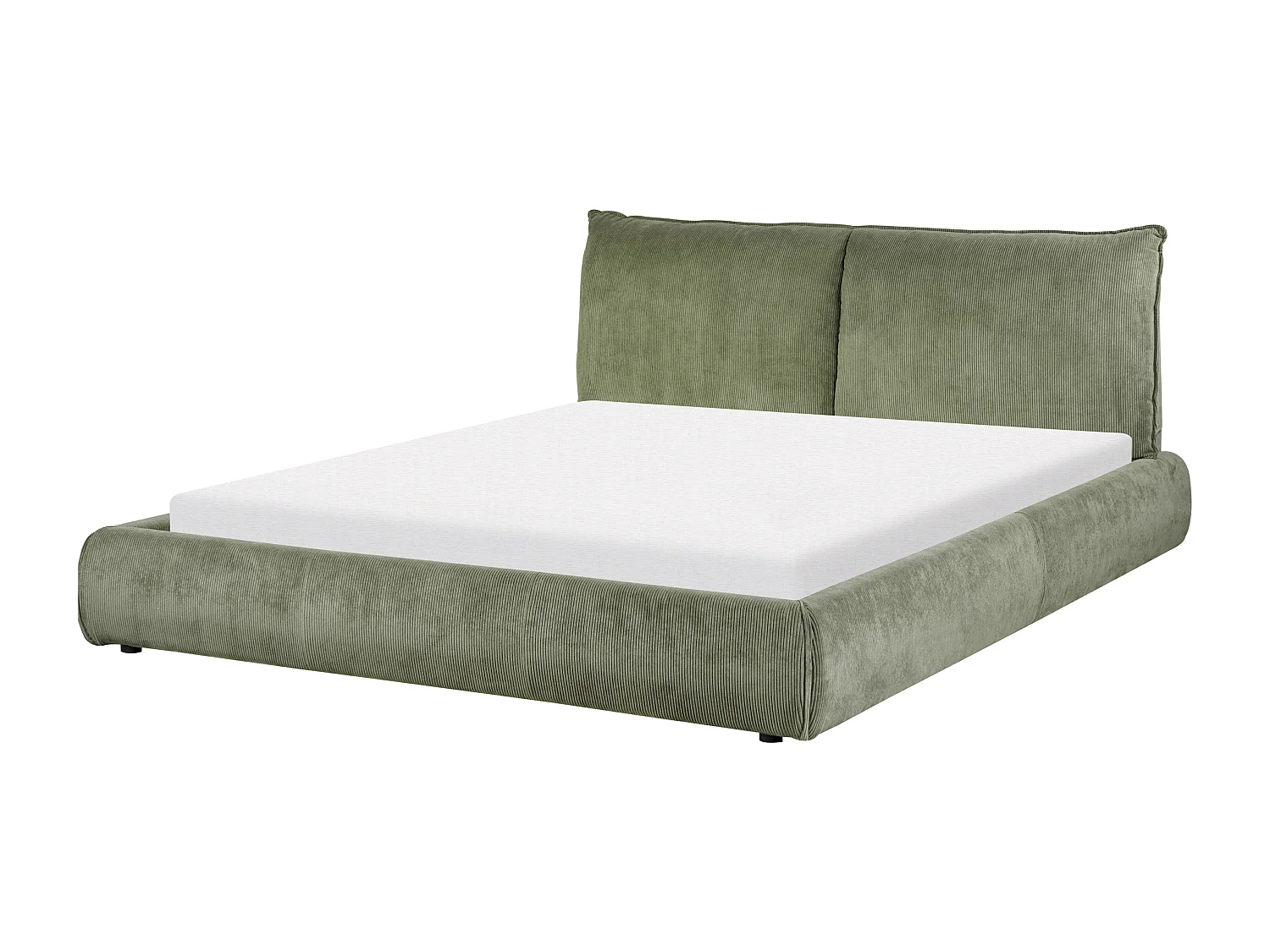 Letto ad acqua Velluto a coste VINAY 160 x 200 cm Verde oliva