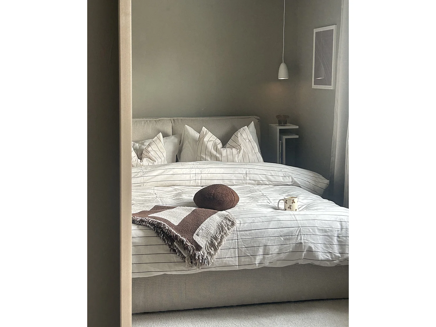 Waterbed Fabric VINAY 160 x 200 cm (EU King Size) Beige