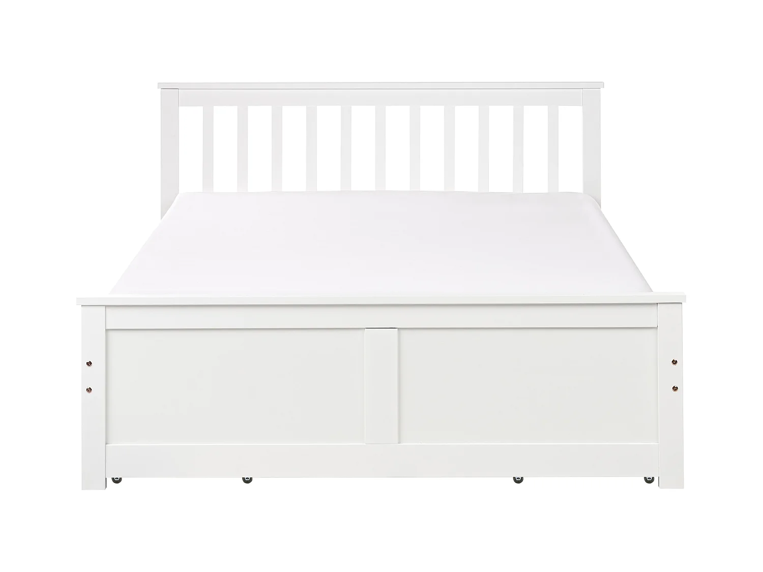 Lit avec tiroirs de rangement Bois de pin OLENDON 140 x 200 cm Blanc