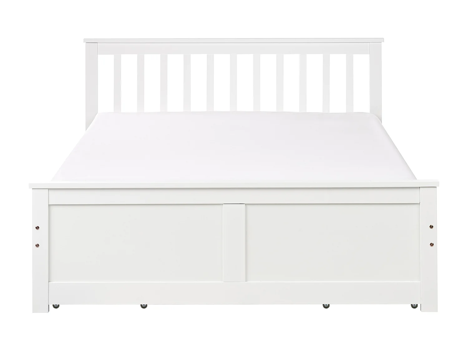 Bett mit Schubladen Kiefernholz OLENDON 140 x 200 cm Weiss