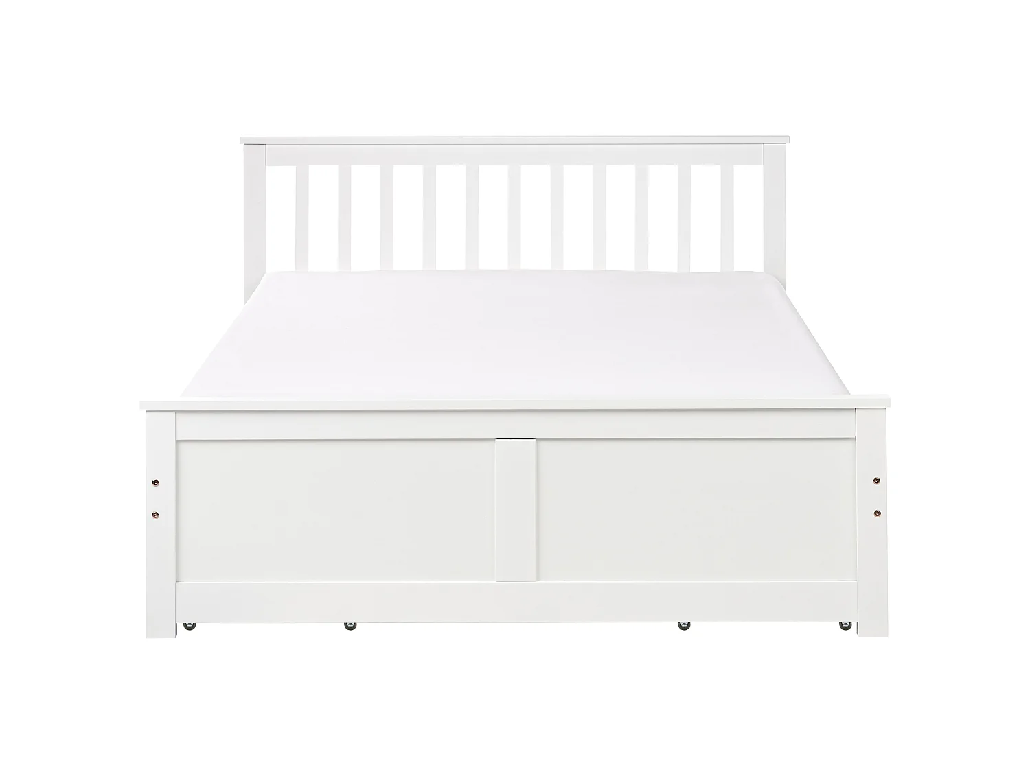 Bed with 4 Drawers OLENDON Pine Wood White 140 x 200 cm (EU Double)