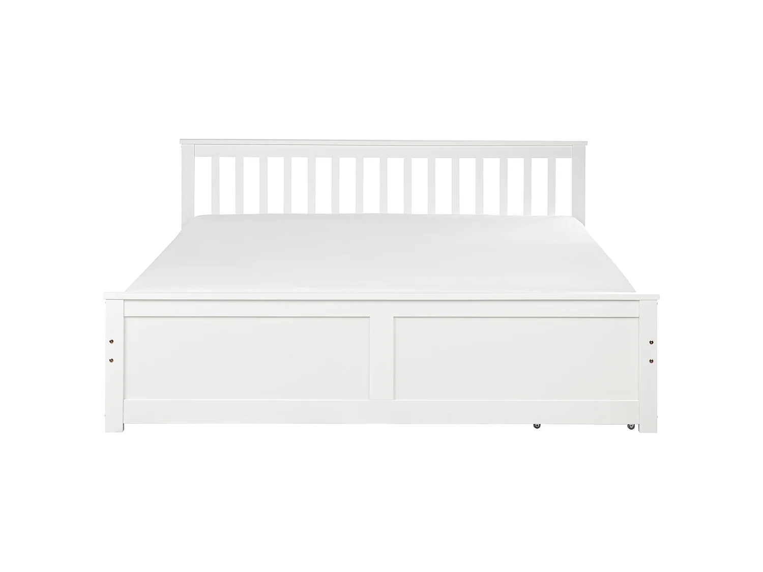 Bed with 2 Drawers OLENDON Pine Wood White 180 x 200 cm (EU Super King)